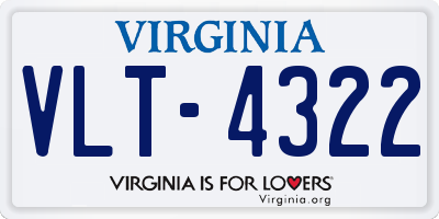 VA license plate VLT4322