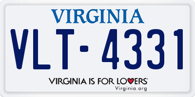 VA license plate VLT4331