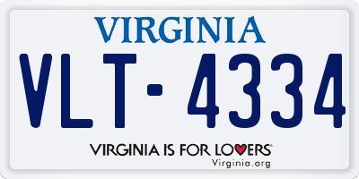 VA license plate VLT4334