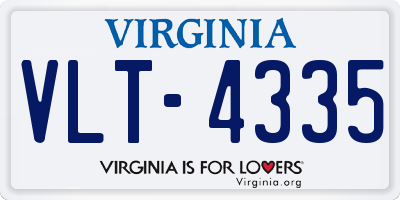 VA license plate VLT4335