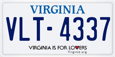 VA license plate VLT4337