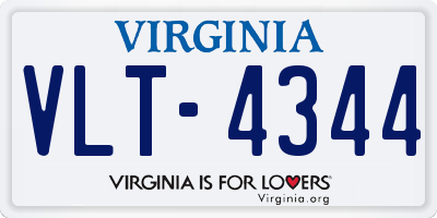 VA license plate VLT4344