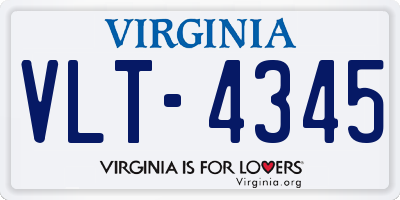 VA license plate VLT4345