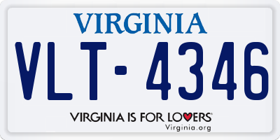 VA license plate VLT4346