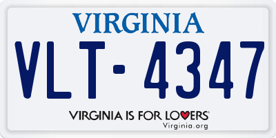 VA license plate VLT4347