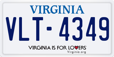 VA license plate VLT4349