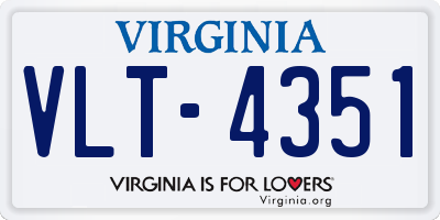 VA license plate VLT4351