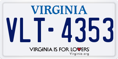 VA license plate VLT4353