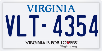 VA license plate VLT4354