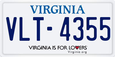 VA license plate VLT4355