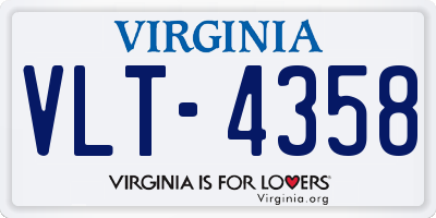 VA license plate VLT4358