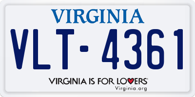 VA license plate VLT4361