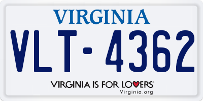 VA license plate VLT4362
