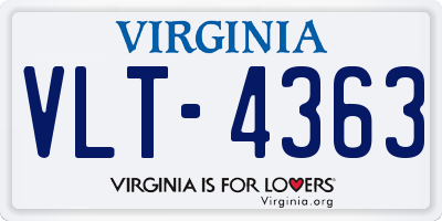 VA license plate VLT4363