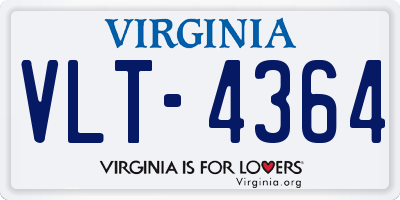VA license plate VLT4364