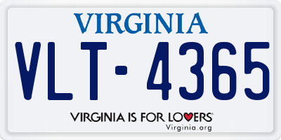 VA license plate VLT4365