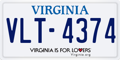 VA license plate VLT4374