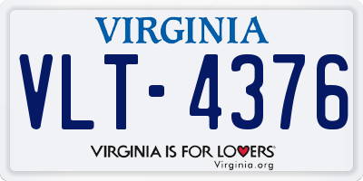 VA license plate VLT4376
