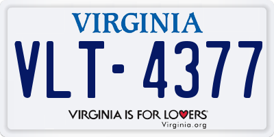 VA license plate VLT4377