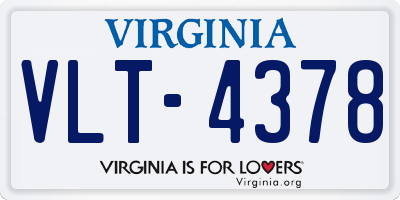 VA license plate VLT4378