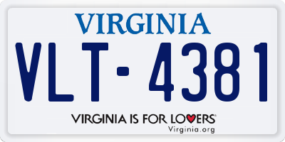VA license plate VLT4381