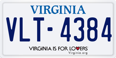 VA license plate VLT4384