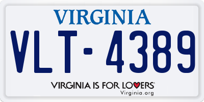 VA license plate VLT4389