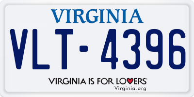 VA license plate VLT4396