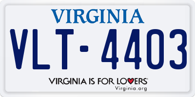 VA license plate VLT4403