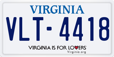 VA license plate VLT4418
