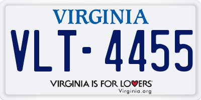 VA license plate VLT4455