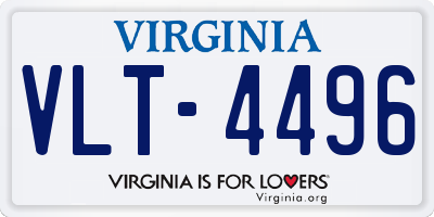 VA license plate VLT4496