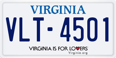 VA license plate VLT4501