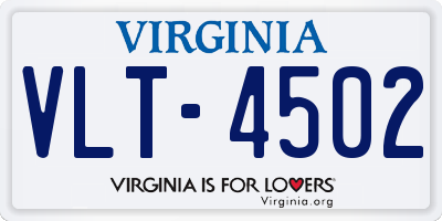 VA license plate VLT4502