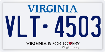 VA license plate VLT4503