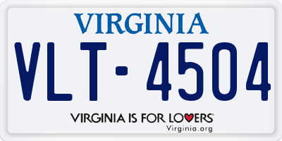 VA license plate VLT4504