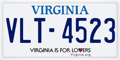 VA license plate VLT4523