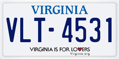 VA license plate VLT4531