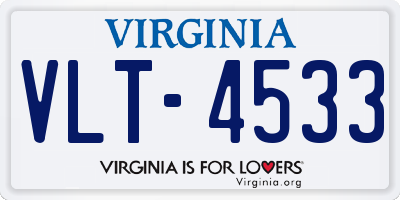 VA license plate VLT4533