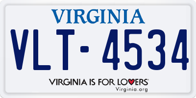VA license plate VLT4534