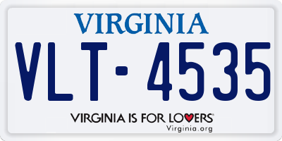 VA license plate VLT4535