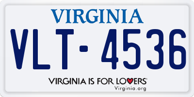 VA license plate VLT4536