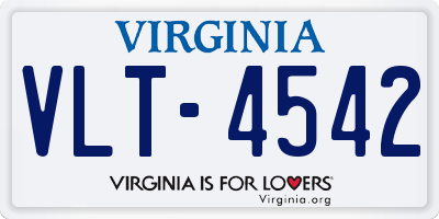 VA license plate VLT4542