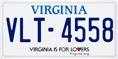 VA license plate VLT4558