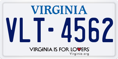 VA license plate VLT4562