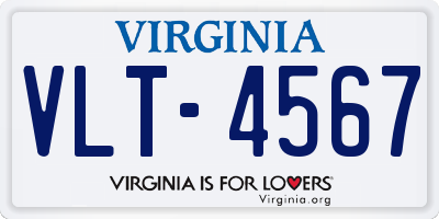 VA license plate VLT4567