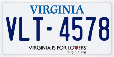 VA license plate VLT4578