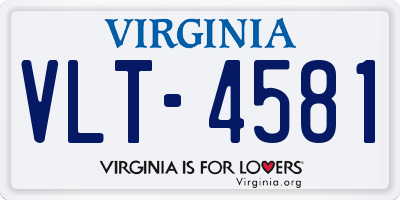 VA license plate VLT4581