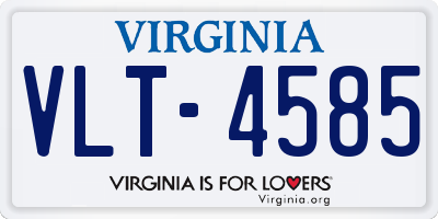 VA license plate VLT4585