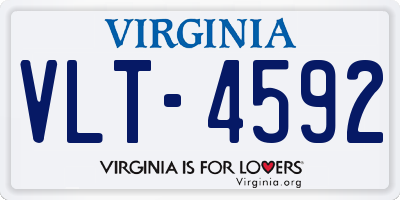 VA license plate VLT4592